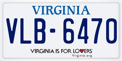 VA license plate VLB6470