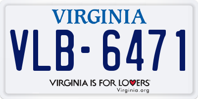 VA license plate VLB6471