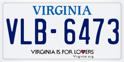 VA license plate VLB6473