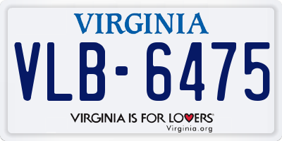 VA license plate VLB6475
