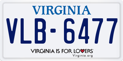 VA license plate VLB6477
