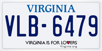 VA license plate VLB6479