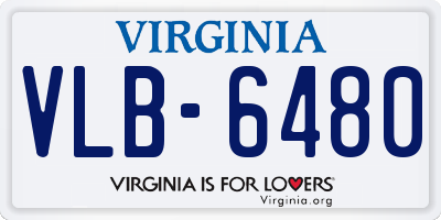VA license plate VLB6480