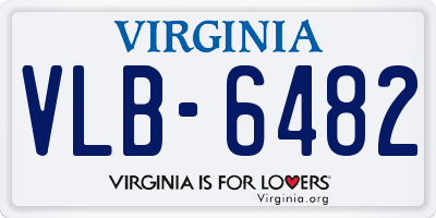 VA license plate VLB6482
