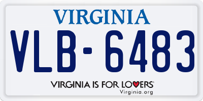 VA license plate VLB6483