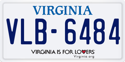 VA license plate VLB6484