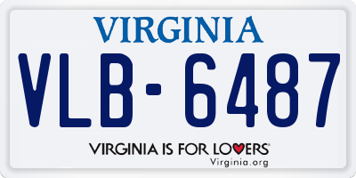 VA license plate VLB6487