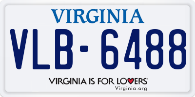 VA license plate VLB6488