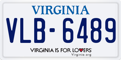 VA license plate VLB6489