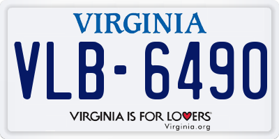 VA license plate VLB6490