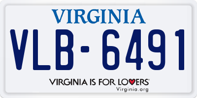 VA license plate VLB6491