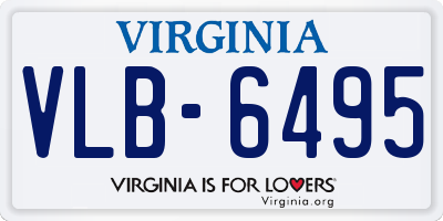 VA license plate VLB6495