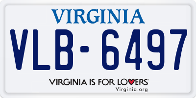 VA license plate VLB6497