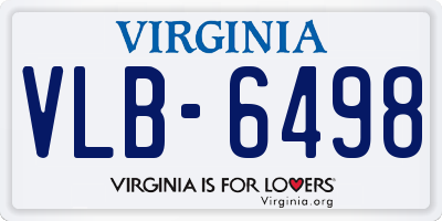 VA license plate VLB6498
