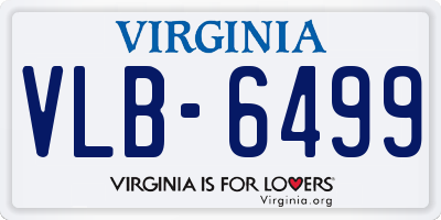 VA license plate VLB6499