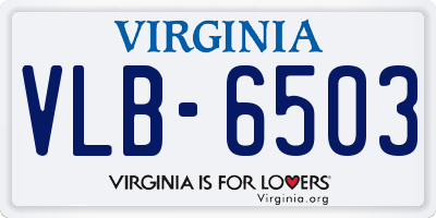 VA license plate VLB6503