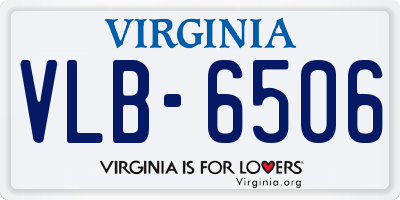VA license plate VLB6506
