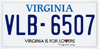 VA license plate VLB6507