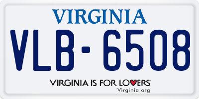 VA license plate VLB6508