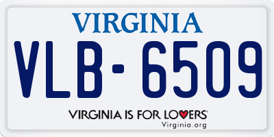 VA license plate VLB6509