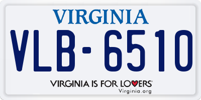 VA license plate VLB6510