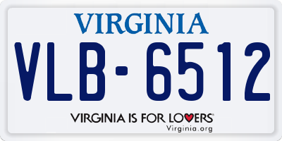 VA license plate VLB6512