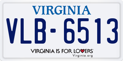 VA license plate VLB6513