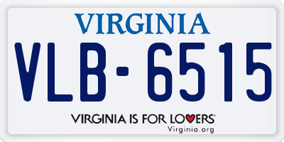 VA license plate VLB6515