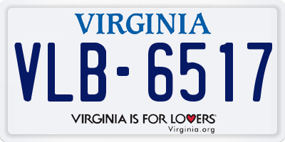 VA license plate VLB6517