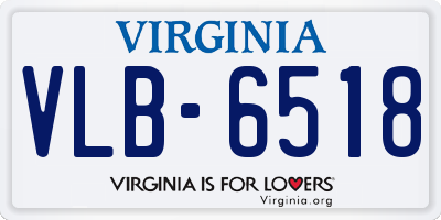 VA license plate VLB6518