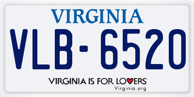 VA license plate VLB6520