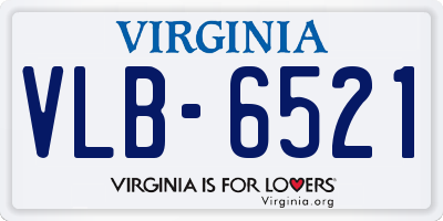 VA license plate VLB6521