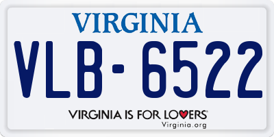 VA license plate VLB6522