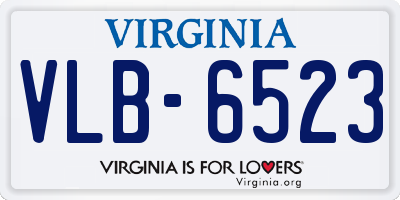 VA license plate VLB6523