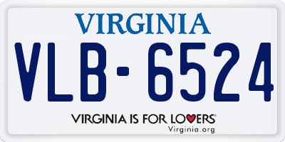 VA license plate VLB6524