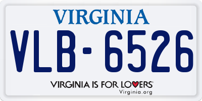 VA license plate VLB6526