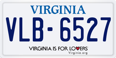 VA license plate VLB6527