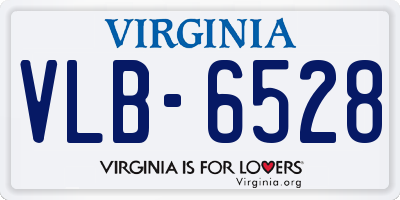 VA license plate VLB6528