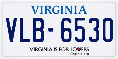 VA license plate VLB6530