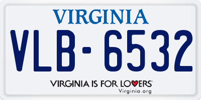 VA license plate VLB6532