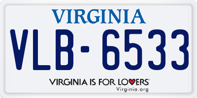 VA license plate VLB6533