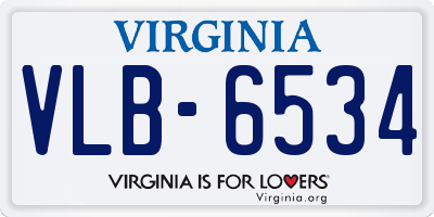 VA license plate VLB6534