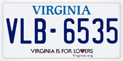 VA license plate VLB6535