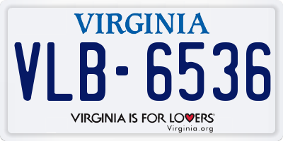 VA license plate VLB6536