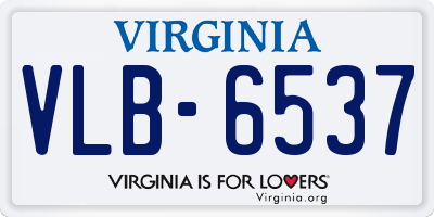 VA license plate VLB6537