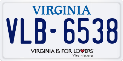 VA license plate VLB6538