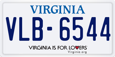 VA license plate VLB6544