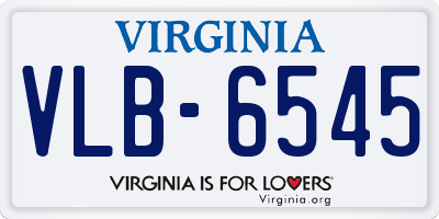VA license plate VLB6545