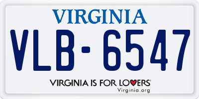 VA license plate VLB6547