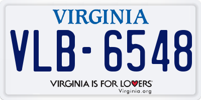 VA license plate VLB6548